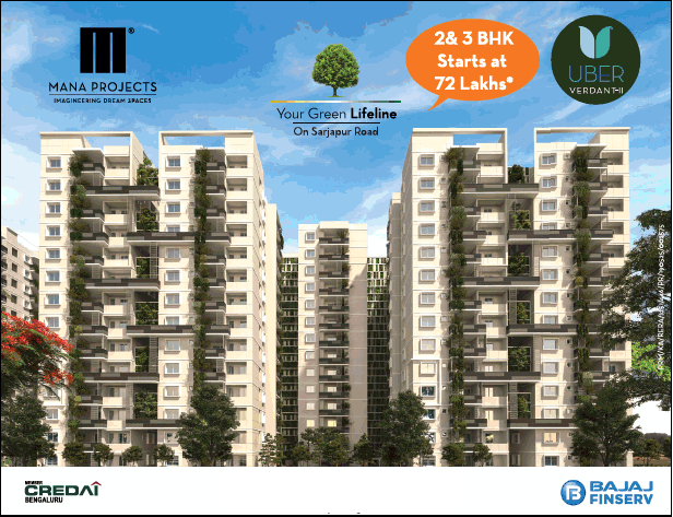 Book 2 and 3 BHK start  Rs 72 Lac at Mana Uber Verdant 2, Bangalore Update